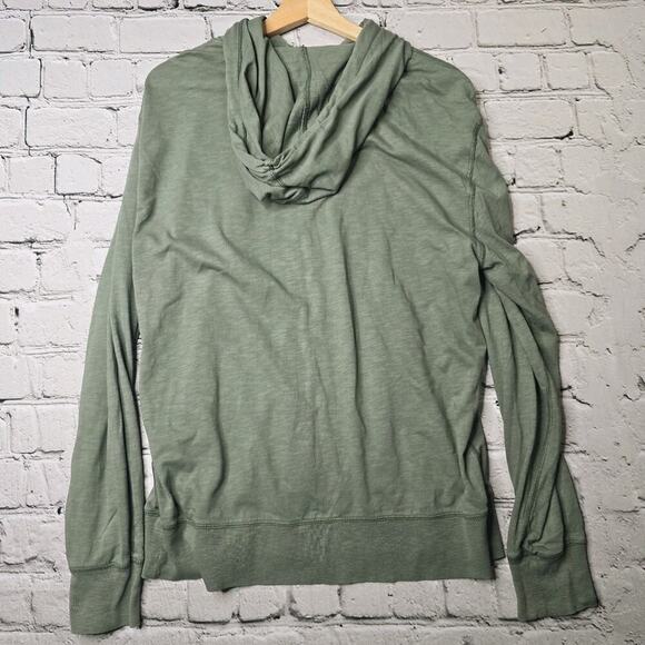 J Crew Mens Garment Dyed Slub 100% Cotton Green Hoodie Size Medium - Picture 7 of 11